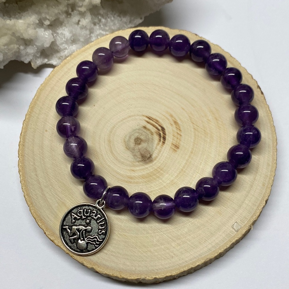 Amethyst Gemstone Stretch Bracelet
